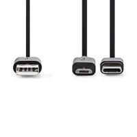 Nedis 2 in 1 USB-laad- en synchronisatiekabel USB A mannelijk - thumbnail