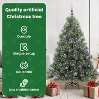 Kunstkerstboom met 150 LED met standaard Groen 150 cm PE en PVC - thumbnail