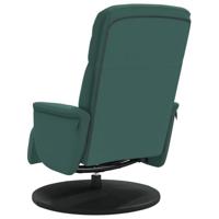 Verstelbare fauteuil met voetensteun fluweel donkergroen - thumbnail