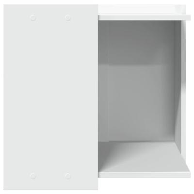 Kattenbakkast 53x53x51 cm bewerkt hout wit - thumbnail