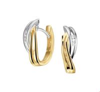 TFT Klapcreolen Diamant 0.05ct (2x0.025ct) H SI Bicolor Goud Glanzend - thumbnail