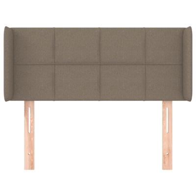 Hoofdbord met randen 183x16x118/128 cm stof taupe - thumbnail