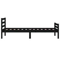 Bedframe massief hout zwart 100x200 cm - thumbnail