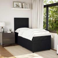 Boxspring met matras fluweel zwart 90x190 cm - thumbnail
