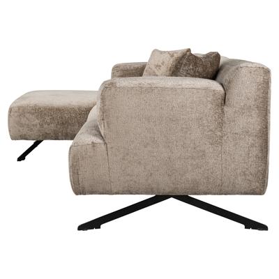 Richmond 3-zits Loungebank 'Donovan' Links, Chenille, kleur Taupe
