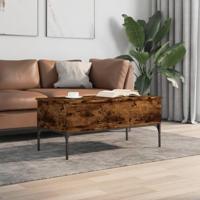 Salontafel 100x50x45 cm bewerkt hout en metaal gerookt eiken - thumbnail
