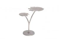 Decoratieve bijzettafel GINKGO LEAFS 50cm zilver handgemaakt metaal - 41788 - thumbnail