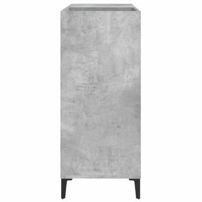 Platenkast 84,5x38x89 cm bewerkt hout betongrijs - thumbnail