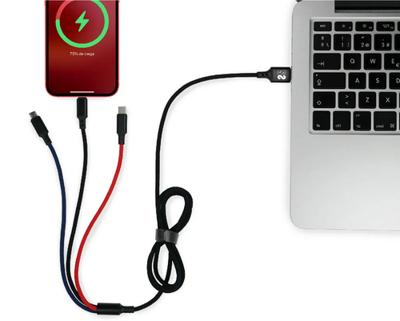 SUBBLIM Premium 3-in-1 kabel (micro-USB+type C + Lightning)