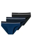 Schiesser Rio slips 95/5 blauw-zwart 3-pack - thumbnail