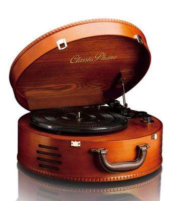 Retro platenspeler met 2 ingebouwde luidsprekers Bruin