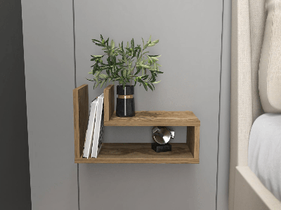 Zwevend nachtkastje LARAGON oude eik