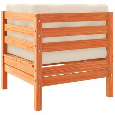 8-delige Loungeset met kussens massief grenenhout wasbruin