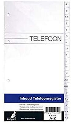 Kangaro k-6201 inhoud tbv telefoonregister a-z 4-gaats
