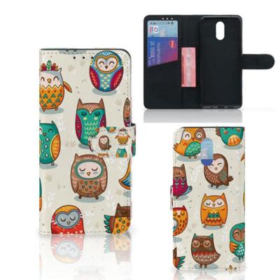 Nokia 2.3 | Telefoonhoesje | Met pasjeshouder | Vrolijke Uilen