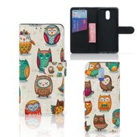 Nokia 2.3 | Telefoonhoesje | Met pasjeshouder | Vrolijke Uilen - thumbnail