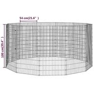 VidaXL Vrije uitloopverblijf voor dieren 12 panelen 54x100 cm gegalvaniseerd ijzer - thumbnail