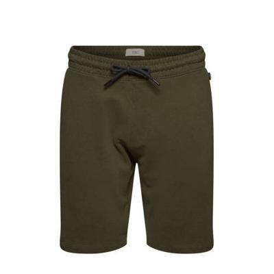 edc Men regular fit sweatshort van biologisch katoen donker kaki