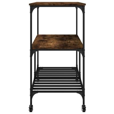 Keukentrolley 100x50x95 cm bewerkt hout gerookt eikenkleurig