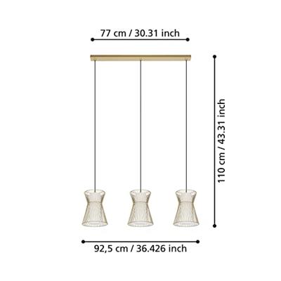Eglo 3-lichts hanglampMaseta goud - 99636