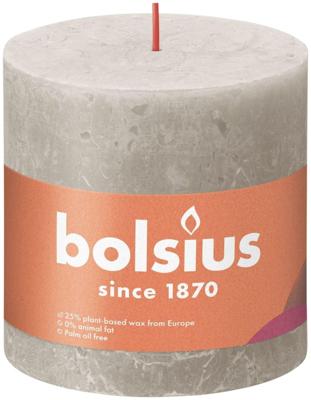 Bolsius kaars rustiek 10x10 cm sandy grey