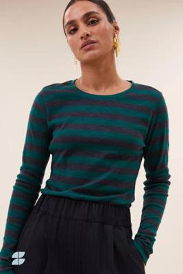 By-Bar basic ls big stripe top | deep green