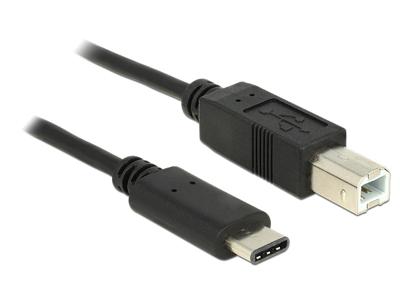 Delock 83328 USB-kabel USB 2.0 USB-B stekker, USB-C stekker 0.50 m Zwart Delock 83328 USB-kabel USB 2.0 USB-B stekker, USB-C stekker 0.50 m Zwart