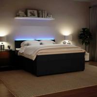 Boxspring met matras fluweel zwart 180x200 cm - thumbnail