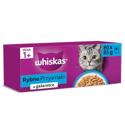 WHISKAS Visdelicatessen in gelei - natvoer voor katten - 80x85g