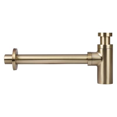 Differnz Differnz design sifon met muurbuis - mat goud Differnz Differnz design sifon met muurbuis - mat goud