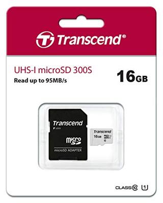 Transcend Premium 300S microSDHC-kaart 16 GB Class 10, UHS-I, UHS-Class 1 Incl. SD-adapter Transcend Premium 300S microSDHC-kaart 16 GB Class 10, UHS-I, UHS-Class 1 Incl. SD-adapter