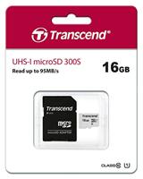 Transcend Premium 300S microSDHC-kaart 16 GB Class 10, UHS-I, UHS-Class 1 Incl. SD-adapter - thumbnail