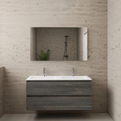 ACTIE BWS Badmeubel | Paris | Frey Oak 120 cm | Mat Wit Wastafel | 2 Kraangaten