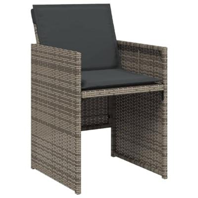 Tuinstoelen 4 st met kussens poly rattan grijs - thumbnail