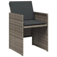 Tuinstoelen 4 st met kussens poly rattan grijs - thumbnail