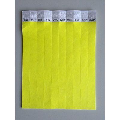 Toegangsbandjes kleur geel 100 stuks