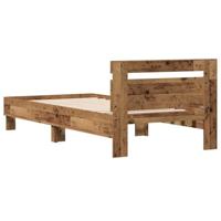 Bedframe met hoofdeinde Oud Hout 90 x 200 cm Bewerkt hout - thumbnail