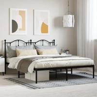 Bedframe met hoofdbord metaal zwart 160x200 cm - thumbnail