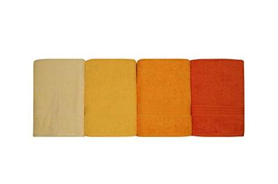Set van 4 badhanddoeken - 70 x 140 cm - Geel