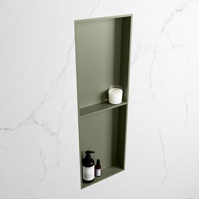 MONDIAZ EASY Nis 149,5x29,5cm in solid surface kleur Army | Army. 2 vakken geschikt voor in- of opbouw