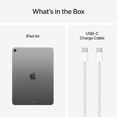Apple iPad Air 11-inch met M3 chip: Liquid Retina-display, 256 GB, 12 MP camera aan de voor- en achterkant, wifi 6E, gemaakt voor Apple Intelligence, Touch ID, batterij voor een hele dag – Spacegrijs