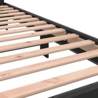 Bedframe bewerkt hout en metaal zwart 90x200 cm - thumbnail