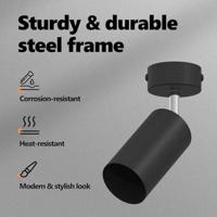 VidaXL Plafondspot met schijnwerpers zwart 6 x 6 x 16 cm metaal - thumbnail