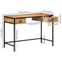 Bureau met lade Bruin 105 x 50 x 75 cm Massief mangohout - thumbnail