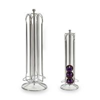 Houder voor 36 koffiecapsules Kinvara Nespresso Zilverkleurig Zilver Metaal 13 x 39 x 13 cm Draaiend 36 Onderdelen - thumbnail
