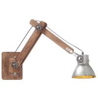 Wandlamp industrieel rond E27 zilverkleurig - thumbnail