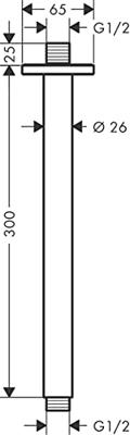 Plafondaansluiting HansGrohe Vernis Shape 30 cm Chroom - thumbnail