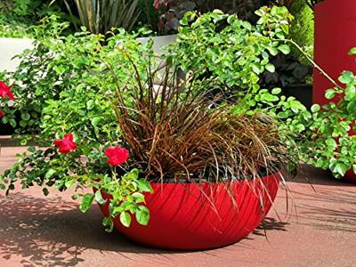 Bloempot Riviera Granite Ø 40 cm Rood