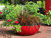 Bloempot Riviera Granite Ø 40 cm Rood - thumbnail