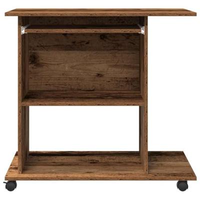 Computerbureau 80x50x75 cm bewerkt hout oud houtkleurig - thumbnail